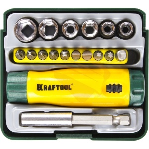 Купить Набор Bit-Lock-18: реверсивная отвёртка с насадками, 18предметов /KRAFTOOL/ в Иркутске